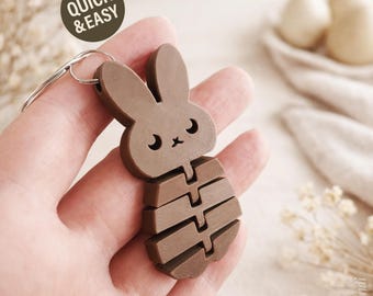 Flexi Bunny STL Schlüsselanhänger - 3D Druck Datei, Kawaii Fidget (digitaler Download, kommerzielle Nutzung)