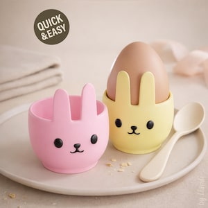 Huevera de conejo de Pascua (archivo STL para impresión 3D, soporte para huevos) (descarga digital, uso comercial)