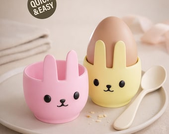 Easter Bunny Egg Cup STL - 3D Print File, Egg Holder (Digital Download, Commercial Use)