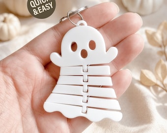 Porte-clés Halloween Flexi Ghost STL - fichier d'impression 3D, fidget flexible (téléchargement numérique, utilisation commerciale)