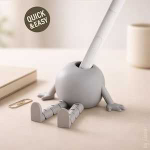 Portapenne STL con gambe flessibili - File di stampa 3D, seduto (download digitale, uso commerciale)