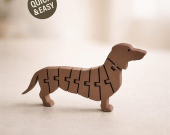Flexible Dachshund Dog STL - 3D Print File, Flexi Toy (Digital Download, Commercial Use)