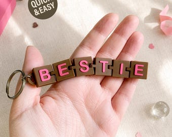 Flexi Bestie Keychain 3MF - 3D Print File, Fidget Bag Charm, Friendship Gift (Commercial Use)