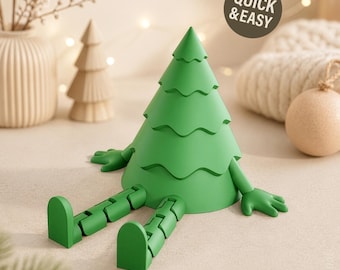 Christmas Tree STL with Flexible Legs - 3D Print File, Sitting (Digital Download, Commercial Use)