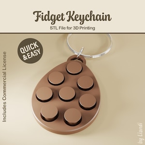Easter Egg STL Fidget Keychain - 3D Print File, Stress Toy (Digital Download, Commercial Use)
