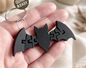 Porte-clés d'Halloween Flexi Bat STL - Fichier d'impression 3D, Fidget flexible (téléchargement numérique, utilisation commerciale)