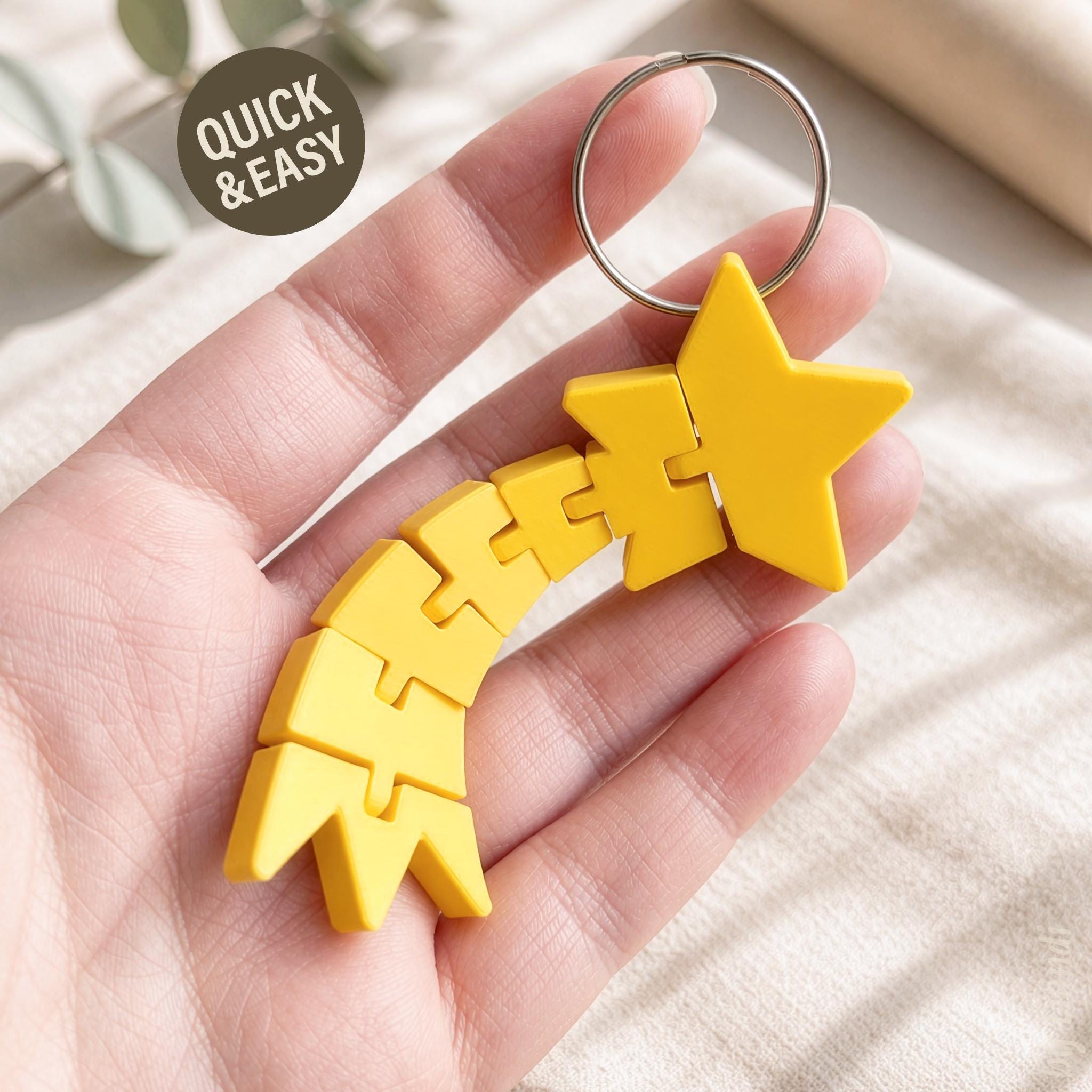 Flexi Shooting Star STL Keychain - 3D Print File, Graduation