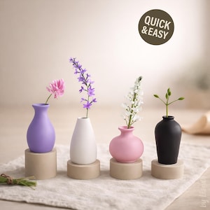 4 Mini Vasen STL Set - 3D Druck Dateien (Digitaler Download, Kommerzielle Nutzung)