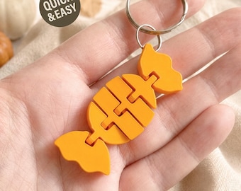 Flexi Candy STL Halloween Keychain - 3D Print File, Flexible Fidget (Digital Download, Commercial Use)