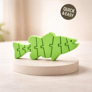 Flexible Bass Fish STL - 3D Print File, Flexi Toy (Digital Download, Commercial Use)
