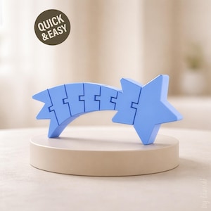 Flexible Shooting Star STL - 3D-afdrukbestand, Flexi Toy (digitale download, commercieel gebruik)