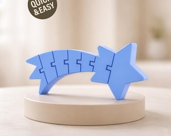 Estrella Fugaz Flexible STL - Archivo de Impresión 3D, Juguete Flexible (Descarga Digital, Uso Comercial)