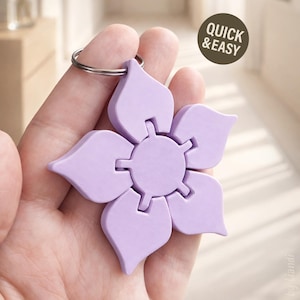 Flexi Flower STL Keychain - 3D Print File, Flexible Fidget (Digital Download, Commercial Use)