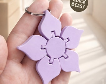 Flexi Flower STL Keychain - 3D Print File, Flexible Summer Fidget (Digital Download, Commercial Use)