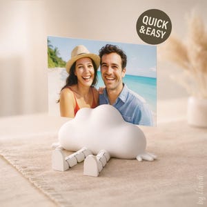 フレキシブルレッグ付きクラウドフォトホルダーSTL - 3Dプリントファイル（デジタルダウンロード、商用利用）