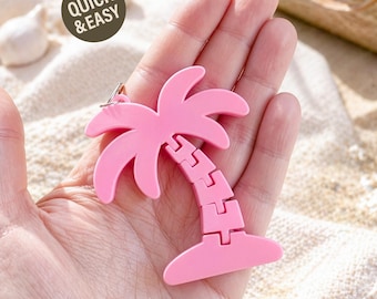 Flexi Palm Tree STL Keychain - 3D Print File, Summer Fidget (Digital Download, Commercial Use)
