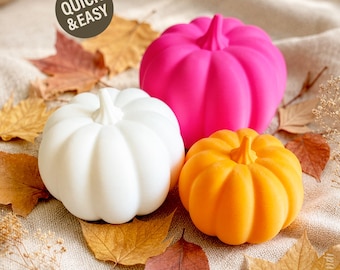 Pumpkin STL File Set - 3 Sizes, Easy 3D Print, Fall & Halloween Decor (Commercial Use)