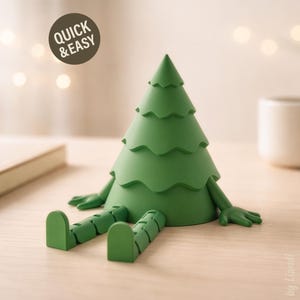 Christmas Tree STL with Flexible Legs - 3D Print File, Sitting (Digital Download, Commercial Use)