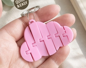 Flexi Cloud STL Keychain - 3D Print File, Dreamy Flexible Fidget (Digital Download, Commercial Use)