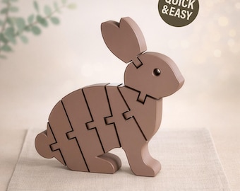 Flexible Easter Bunny STL - 3D Print File, Flexi Fidget Toy (Digital Download, Commercial Use)