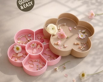 Flower Tray STL Set - 3D Print Files, Catchall Jewelry Bowls (Digital Download, Commercial Use)