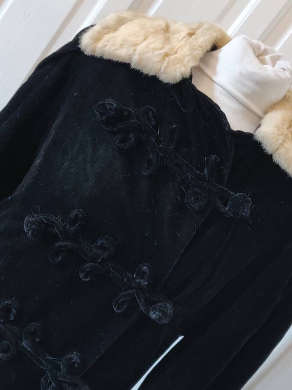 Stunning Military Style Edwardian Velvet Coat. 190