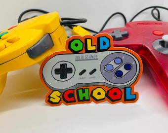 Old School SNES controller vinyl sticker