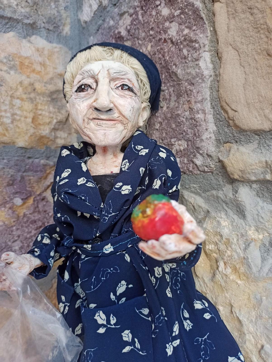 Greek Pontian Grandmother granny's Apples Art Doll Etsy