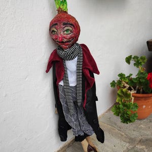 Onion doll- handmade onion -clay onion doll-handmade gift -clay gifts-gifts for collection-vegetable doll-dressed onion
