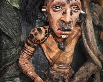 Gerardo Taracena en Apocalypto, muñeco artístico hecho a mano, adorno de pared, muñeco de arcilla para amantes del cine, escultura de arcilla Apocalypto, el mejor regalo para un amigo.