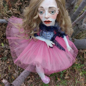 The ballerina - clay doll- clay ballerina -handmade art doll-pink tutu doll- ballet dancer doll- handmade gift