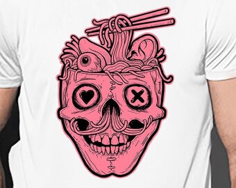 Pink Skull Ramen Brain - Sport T-shirt Breathable Sportswear White Thermoactive Sports-TStedman®