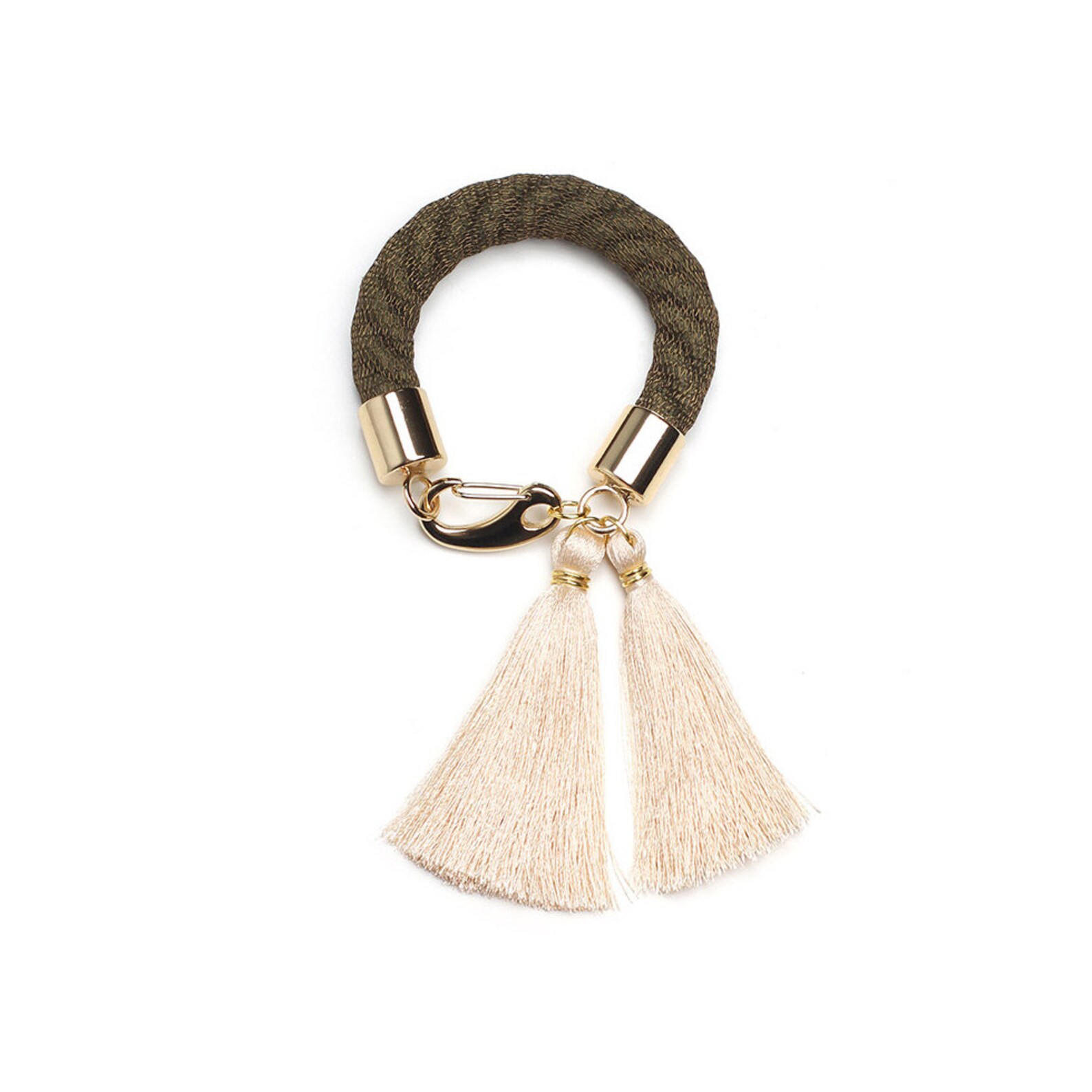 OLIVE Statement Cuff Bracelet. in Olive Green and Old Lace Etsy