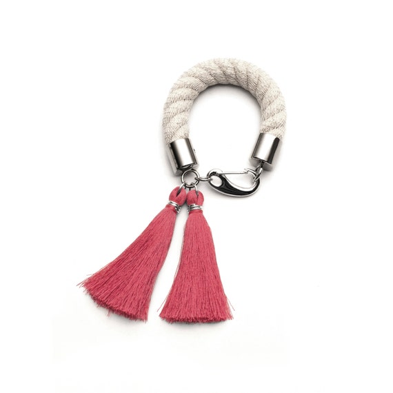 Cream and Pink Rope Bracelet