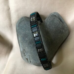Leather and Tila Bead Bracelet