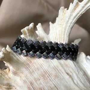 Flexible Half Tila Handmade Herringbone Bracelet
