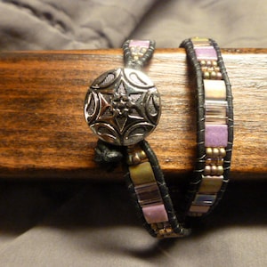 Beatutiful Tila and seed bead double wrap bracelet