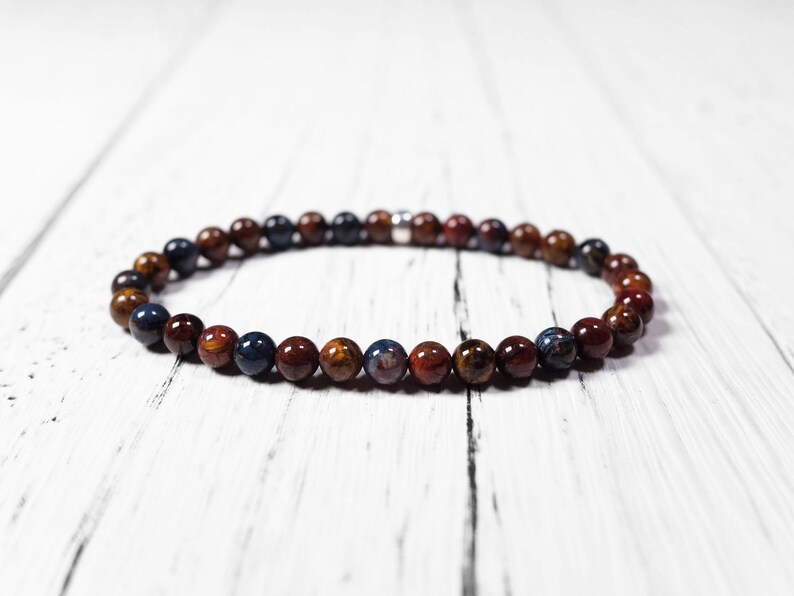 Handmade Bracelet Tempest Stone Bracelet Mala Bracelet 6mm Pietersite Bracelet Beaded Bracelet Reiki Bracelet