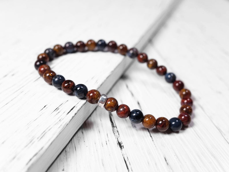 Handmade Bracelet Tempest Stone Bracelet Mala Bracelet 6mm Pietersite Bracelet Beaded Bracelet Reiki Bracelet