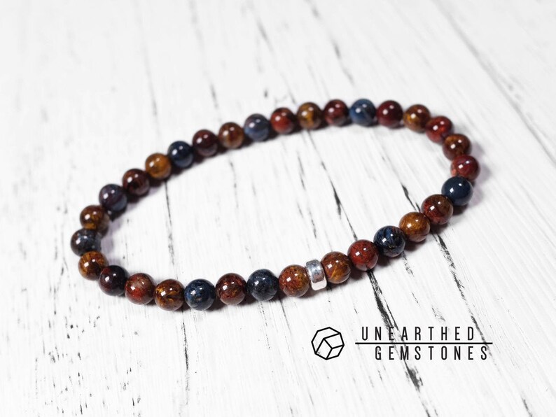 Handmade Bracelet Tempest Stone Bracelet Mala Bracelet 6mm Pietersite Bracelet Beaded Bracelet Reiki Bracelet