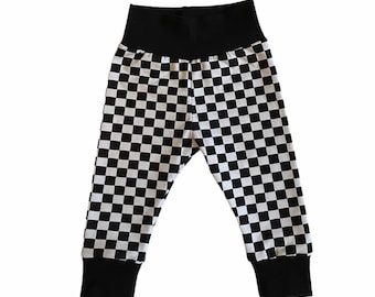 Small Black and White Checkered Baby Leggings