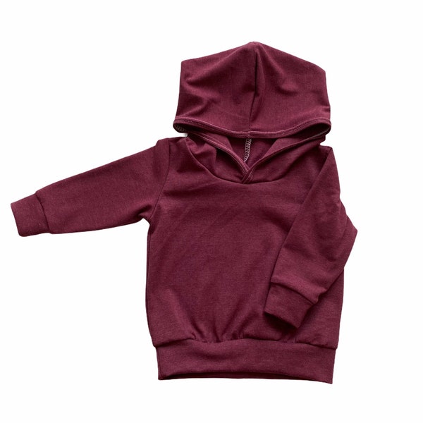 Heather Burgundy Baby Hoodie