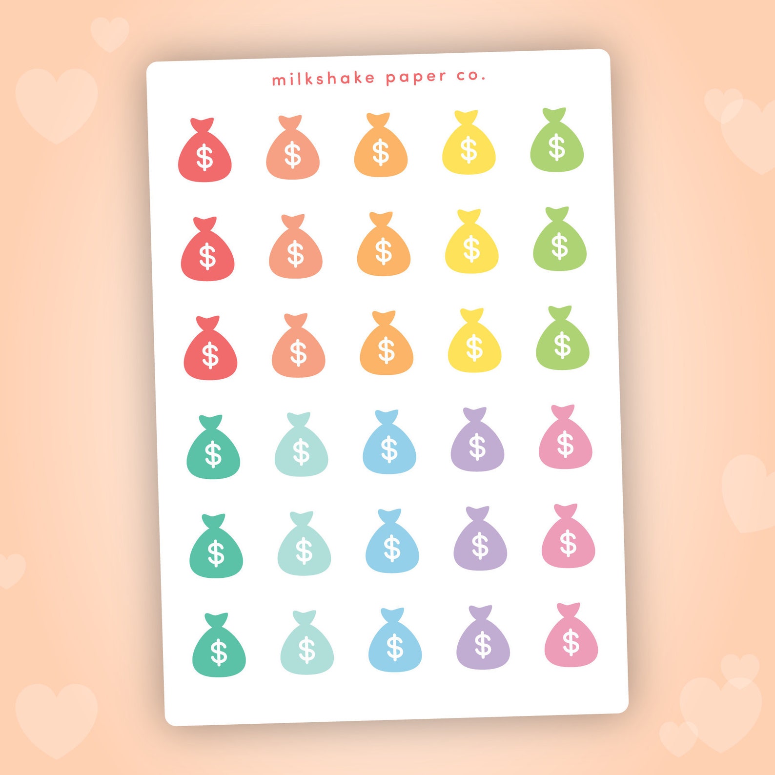 Money Bag Planner Stickers functional cash planner stickers Etsy