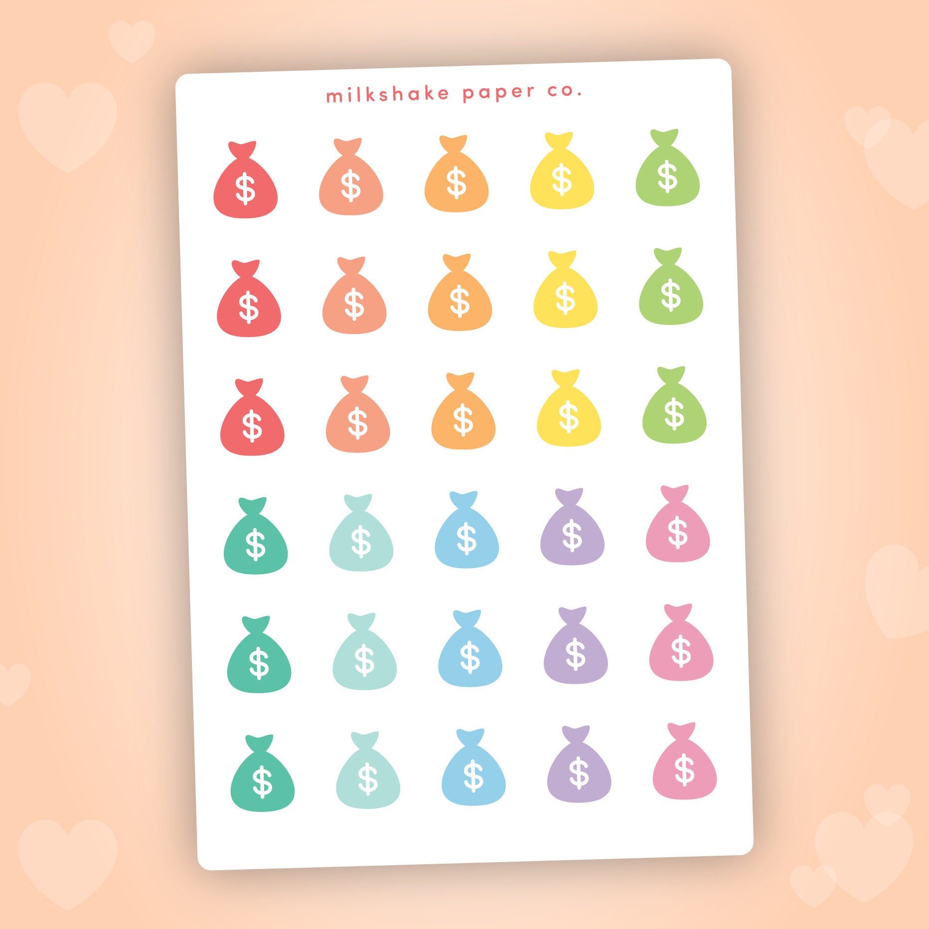 Money Bag Planner Stickers functional cash planner stickers Etsy