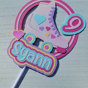 Roller Skate Cake Topper, Personalized Roller Skate Cake Topper, Roller Skating Birthday Party, Skating Birthday Party, Disco  Cake Topper