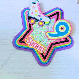 Roller Skate Cake Topper, Personalized Roller Skate Cake Topper, Roller Skating Birthday Party, Skating Birthday Party, Disco  Cake Topper