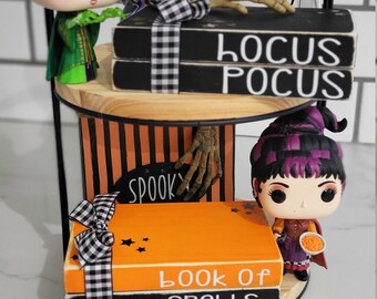Hocus Pocus Book Stack / Halloween / Rae Dunn / Libro de Hechizos / Hocus Pocus / Bandeja escalonada / Granja / Decoración de bandejas / Pila de libros / Bandeja de nivel/