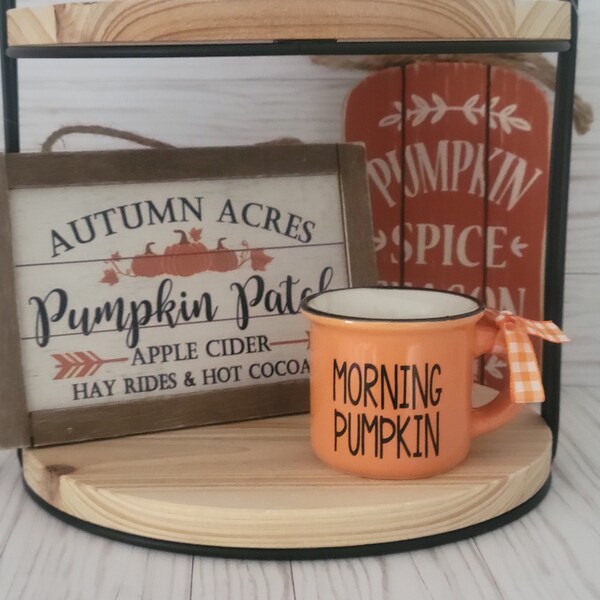 Morning Pumpkin mini mug, Tiered tray sign, Fall décor, mini mug, Tiered tray, Pumpkin spice mug, Fall mini mug ,Pumpkin Spice mini mug