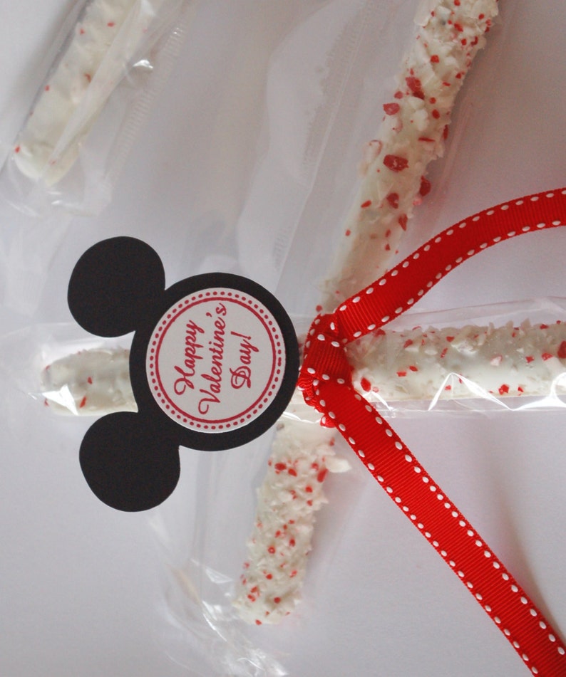 Mickey Mouse Birthday Valentine/'s Day Party Favor Bag Goodie Bag Tag DIY Cello Bags Grosgrain Ribbons Disney Mickey Mouse Ears 12
