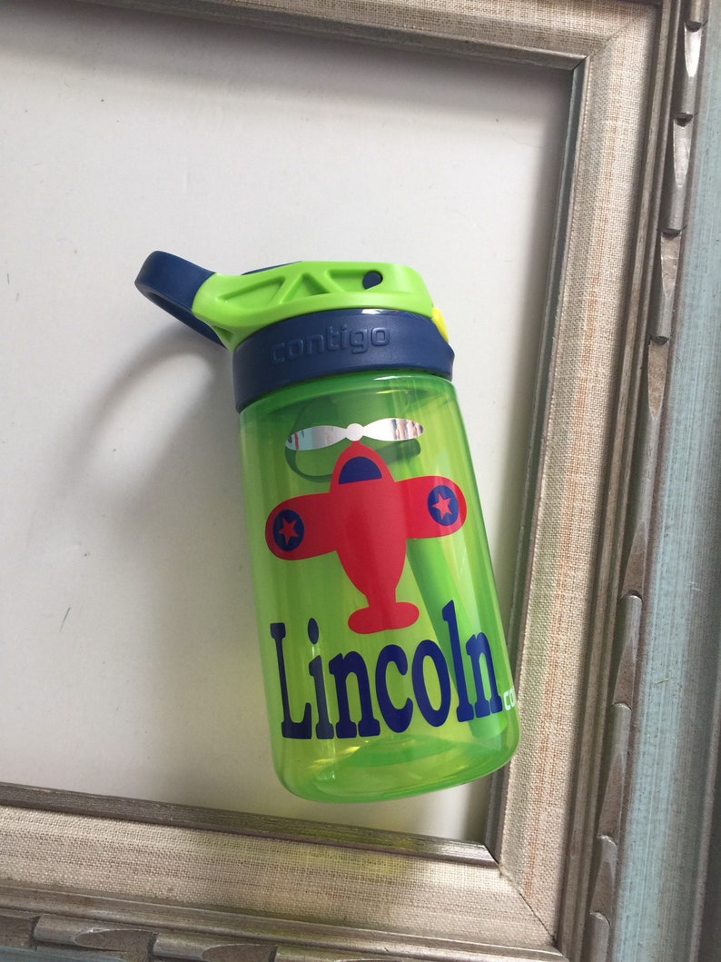 Airplane Water Bottle Boy Personalized Water Bottles Air Plane Etsy